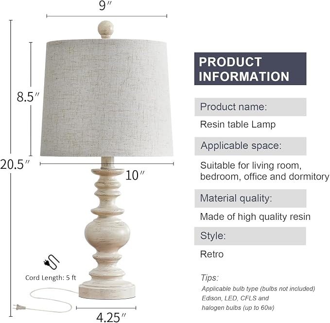 BOBOMOMO Tradition 20.5" Rustic Table Lamp Set of 2 - Image 9