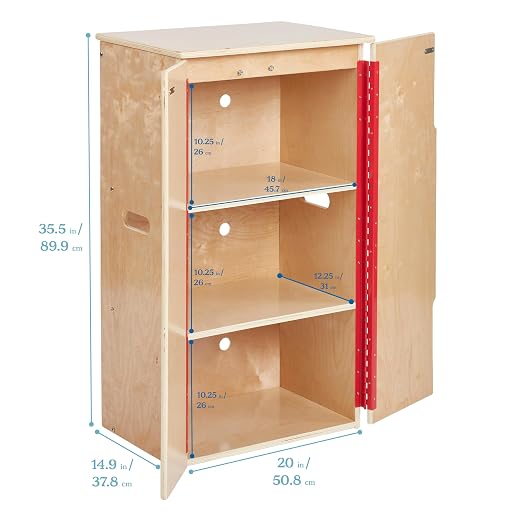 ECR4Kids Wooden Pretend Play Kitchen Refrigerator - Image 2