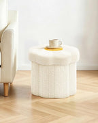 B FSOBEIIALEO Storage Ottoman Foldable, Sunflower Shaped Small Footrest - Image 7