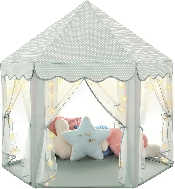 Monobeach Princess Tent Girls Celadon Large Playhouse Kids Castle Play Tent by Monobeach