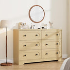 Garvee 6 Drawer Dresser for Bedroom, Wooden Mid Century Modern Chest of Drawers - Image 3
