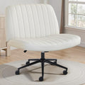 OLIXIS Criss Cross Chair with Wheels Wide Cross Legged Office Desk Vanity Chair by OLIXIS