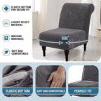 H.VERSAILTEX Armless Accent Chair Covers Thick Velvet Armless Chair Slipcovers - Image 6