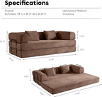 ZEIINPA Convertible Sleeper Sofa Bed, Corduroy Floor Couch - Image 2