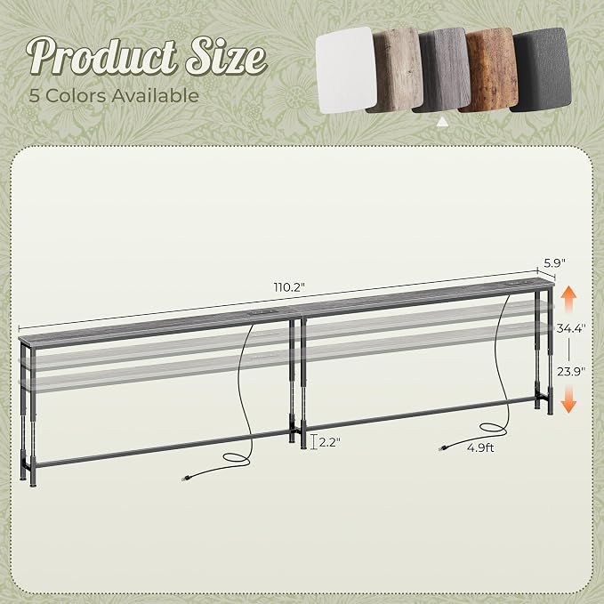 Huuger 110.2 Inch Sofa Table - Image 3