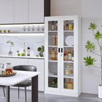 Glass Display Cabinet With Doors, 4 Adjustable Shelves - Image 6