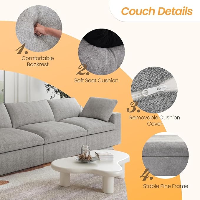 JACH V-Shaped Cloud Sectional Couch - Image 3
