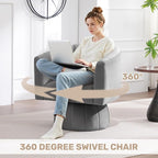 Swivel Accent Barrel Chair, Cute Comfy Small Round 360° Arm Chair. Velvet Sofa - Image 4