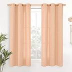 YoungsTex Peach Linen Curtains 45 Inches Long by YoungsTex