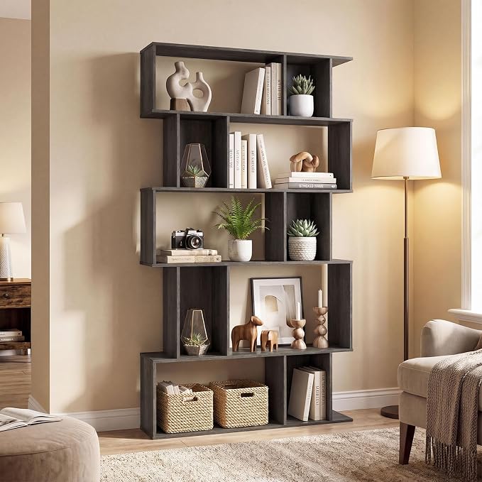 Giantex 5-Tier Bookshelf, 10-Cube Geometric Book Case - Image 9