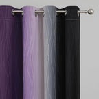 Black and Purple Ombre Blackout Curtains 102 Inch Length | Room Darkening - Image 4