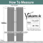 Yakamok Grey Blackout Curtains 108 Inches Long - Image 7