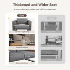 Aoxun Aluminum Patio Furniture Set, 4 Seats Sectional Metal Patio Furniture - Image 7