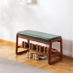 SOBIBO Solid Wood Shoe Bench, 2-Tier Wooden Entryway Bench, Modern Shoe Rack by SOBIBO