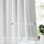 Vision Home White Pinch Pleated Full Blackout Curtains 60 inch Wide Thermal - Image 3