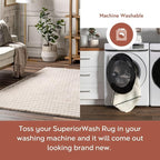 nuLOOM Nia Beige Geometric Washable Area Rug - Image 3