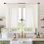 BGment Short Ivory Linen Curtains 40 Inches Long by BGment