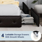 Allewie Upholstered King Size Platform Bed Frame - Image 5