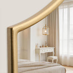 Besdomus Oversized Scalloped Gold Mirror: 54"x34" Modern Minimalist Wood Frame - Image 5
