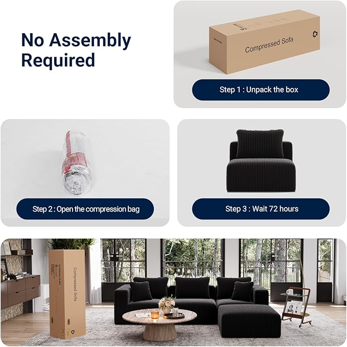 Avenco 106.2” U-Shaped Modular Sectional Sofa Couch - Image 5