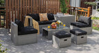 Tangkula 8 Piece Patio Wicker Furniture Set, Patiojoy Space Saving Outdoor PE - Image 2