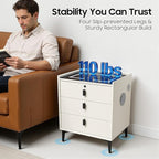 Smart Nightstand with Charging Station, Adjustable LED, USB Ports, Fingerprint - Image 6