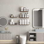 CRUGLA Floating Wall Shelves Set of 5, Wall Mounted Bathroom Shelves, Hanging - Image 2