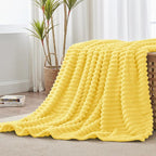 BEDELITE Ribbed Twin Blanket for Couch & Bed, Custard Yellow, Warm Yet - Image 7