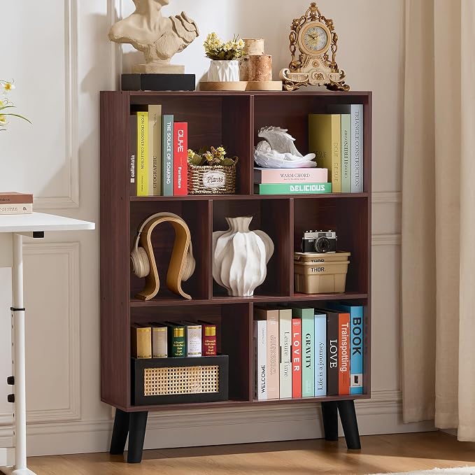 LEYAOYAO 7 Cube Bookshelf 3-Tier Bookcase - Image 9