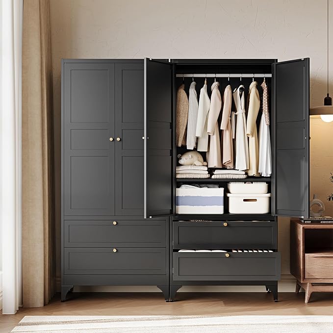 Letaya 71" Metal Wardrobe Cabinets - Image 2