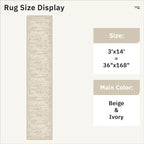 Soalmost Washable 3x14 Hallway Runner Rug Non-Slip Kitchen Entry Rugs Beige | - Image 5