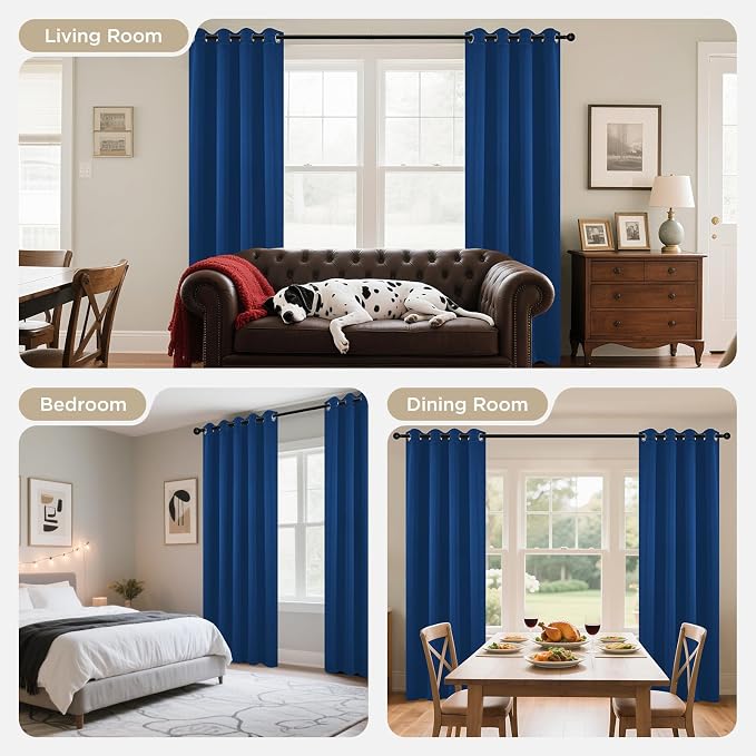 Joydeco Blackout Curtains 63 inch Length 2 Panels Set, Thermal Insulated Long - Image 8