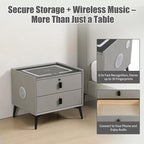 Smart Nightstand with Charging Station, Adjustable LED, USB Ports, Fingerprint - Image 4