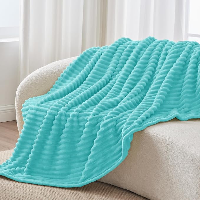 BEDELITE Striped Fleece Throw Blanket, Soft Cozy, Lightweight Warm, - Image 8