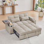 oaaktu Large Size Convertible Sleeper Sofa Bed, Polka dot Velvet Pull Out Futon - Image 4