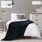 Utopia Bedding Ultra Soft Fleece Bed Blanket Twin Size Black | Microfiber Plush - Image 2