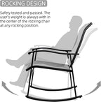Vongrasig 3 Piece Outdoor Rocking Bistro Set, Textilene Fabric Small Patio - Image 5