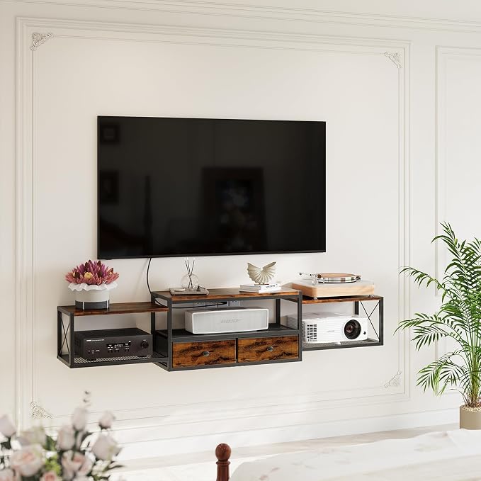 HavenlyYouth 55" Floating TV Stand, Modern Entertainment Center, Wall-Mounted - Image 2