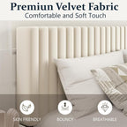HAOARA King Size Bed Frame, King Size Platform Bed Frame and Velvet Upholstered - Image 4