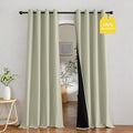 NICETOWN 100% Blackout Muted Beige Curtains 84 inches Long, Grommet Energy by NICETOWN