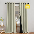 NICETOWN 100% Blackout Muted Beige Curtains 84 inches Long, Grommet Energy by NICETOWN
