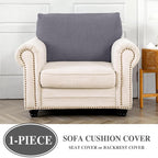 LA MEACK Couch Cushion Cover Seat Cushion Cover Stretch Armchair Cover Separate - Image 3