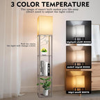 RUNTOP Floor Lamp with Shelves, Shelf Lamp with 3 Color Temperature LED Bulb - Image 2