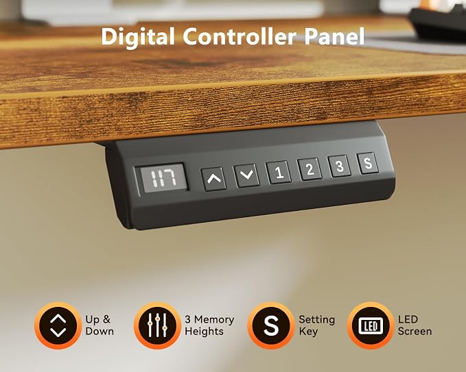 Casaottima 63 Inch Reversible L Shaped Electric Standing Desk, Ergonomic Height - Image 6