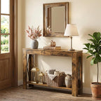 YATINEY Farmhouse Console Table, 39.4'' Small Narrow Entryway Table, Wood Couch - Image 6