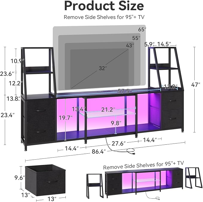 Casaottima LED TV Stand for 50–65 Inch TVs - Image 3