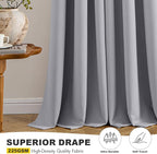 MIULEE Blackout Curtains for Bedroom 2 Panels 40 x 45 Inch Long Light Grey | - Image 5