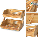 Merysen 2 Tier Wooden Fruit Basket - Image 3
