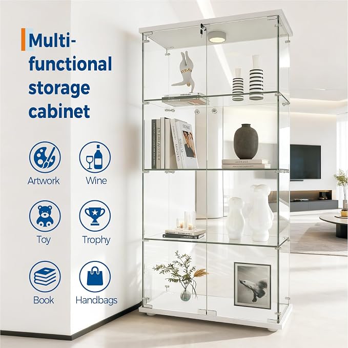 IDEALHOUSE Tempered Glass Display Cabinet - Image 4