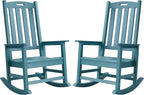 Psilvam Oversized Outdoor Rocking Chair Set of 2, HDPE Porch Rocker by PsilvamGardenFurniture